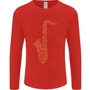 A Saxaphone Musical Instruments Brass Band Mens Long Sleeve T-Shirt Red