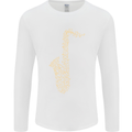 A Saxaphone Musical Instruments Brass Band Mens Long Sleeve T-Shirt White