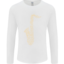 A Saxaphone Musical Instruments Brass Band Mens Long Sleeve T-Shirt White