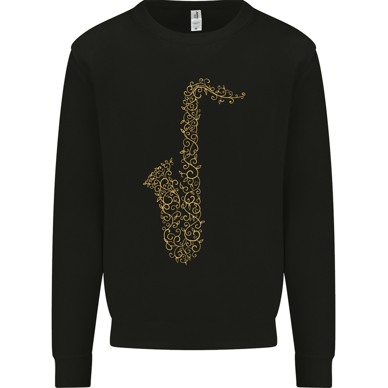 A Saxaphone Musical Instruments Brass Band Mens Sweatshirt Jumper Black
