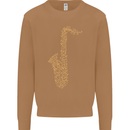 A Saxaphone Musical Instruments Brass Band Mens Sweatshirt Jumper Caramel Latte