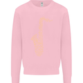 A Saxaphone Musical Instruments Brass Band Mens Sweatshirt Jumper Light Pink