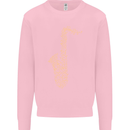 A Saxaphone Musical Instruments Brass Band Mens Sweatshirt Jumper Light Pink