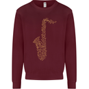 A Saxaphone Musical Instruments Brass Band Mens Sweatshirt Jumper Maroon
