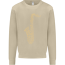 A Saxaphone Musical Instruments Brass Band Mens Sweatshirt Jumper Sand