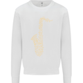 A Saxaphone Musical Instruments Brass Band Mens Sweatshirt Jumper White