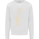 A Saxaphone Musical Instruments Brass Band Mens Sweatshirt Jumper White