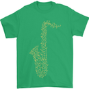 A Saxaphone Musical Instruments Brass Band Mens T-Shirt 100% Cotton Irish Green
