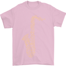 A Saxaphone Musical Instruments Brass Band Mens T-Shirt 100% Cotton Light Pink