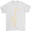 A Saxaphone Musical Instruments Brass Band Mens T-Shirt 100% Cotton White