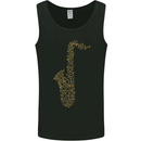 A Saxaphone Musical Instruments Brass Band Mens Vest Tank Top Black