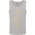 A Saxaphone Musical Instruments Brass Band Mens Vest Tank Top Sports Grey