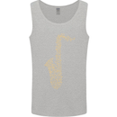 A Saxaphone Musical Instruments Brass Band Mens Vest Tank Top Sports Grey