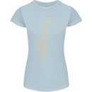 A Saxaphone Musical Instruments Brass Band Womens Petite Cut T-Shirt Light Blue