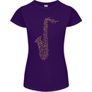 A Saxaphone Musical Instruments Brass Band Womens Petite Cut T-Shirt Purple