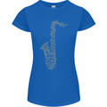 A Saxaphone Musical Instruments Brass Band Womens Petite Cut T-Shirt Royal Blue