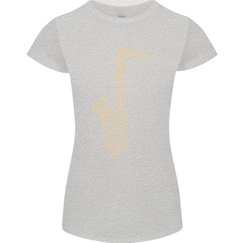 A Saxaphone Musical Instruments Brass Band Womens Petite Cut T-Shirt Sports Grey