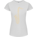 A Saxaphone Musical Instruments Brass Band Womens Petite Cut T-Shirt White