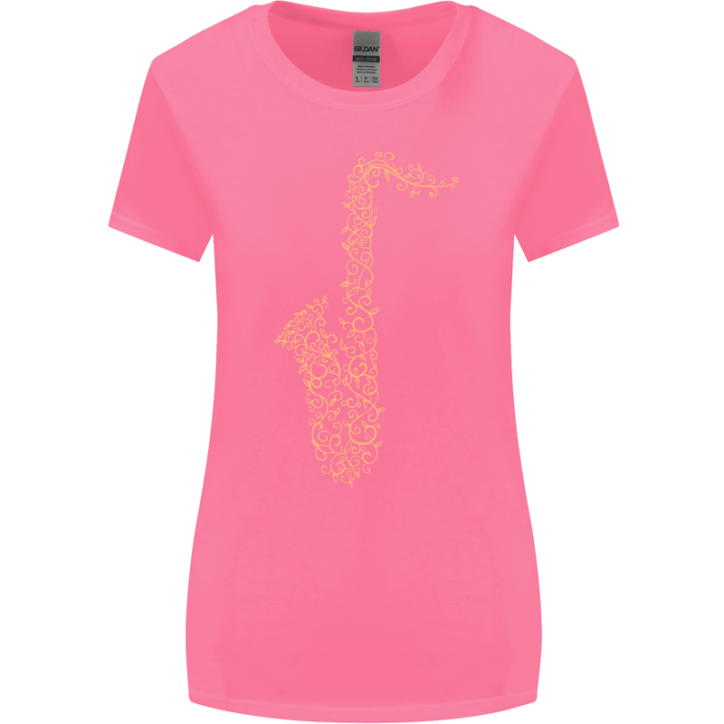 A Saxaphone Musical Instruments Brass Band Womens Wider Cut T-Shirt Azalea