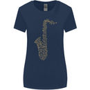 A Saxaphone Musical Instruments Brass Band Womens Wider Cut T-Shirt Navy Blue