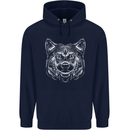 A Shiba Dog Drawing Childrens Kids Hoodie Navy Blue