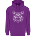 A Shiba Dog Drawing Childrens Kids Hoodie Purple
