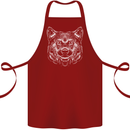A Shiba Dog Drawing Cotton Apron 100% Organic Maroon