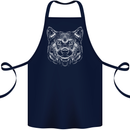 A Shiba Dog Drawing Cotton Apron 100% Organic Navy Blue