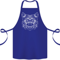 A Shiba Dog Drawing Cotton Apron 100% Organic Royal Blue