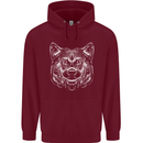 A Shiba Dog Drawing Mens 80% Cotton Hoodie Maroon