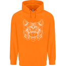 A Shiba Dog Drawing Mens 80% Cotton Hoodie Orange