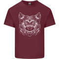 A Shiba Dog Drawing Mens Cotton T-Shirt Tee Top Maroon