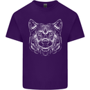 A Shiba Dog Drawing Mens Cotton T-Shirt Tee Top Purple