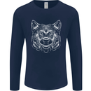 A Shiba Dog Drawing Mens Long Sleeve T-Shirt Navy Blue