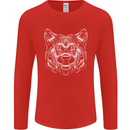 A Shiba Dog Drawing Mens Long Sleeve T-Shirt Red