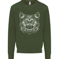 A Shiba Dog Drawing Mens Sweatshirt Jumper Forest Green