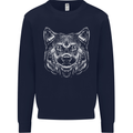 A Shiba Dog Drawing Mens Sweatshirt Jumper Navy Blue