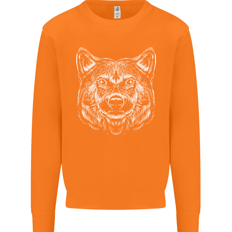 A Shiba Dog Drawing Mens Sweatshirt Jumper Orange