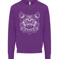 A Shiba Dog Drawing Mens Sweatshirt Jumper Purple