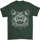 A Shiba Dog Drawing Mens T-Shirt 100% Cotton Forest Green