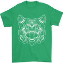 A Shiba Dog Drawing Mens T-Shirt 100% Cotton Irish Green