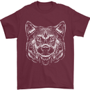 A Shiba Dog Drawing Mens T-Shirt 100% Cotton Maroon