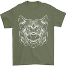 A Shiba Dog Drawing Mens T-Shirt 100% Cotton Military Green