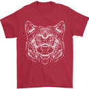 A Shiba Dog Drawing Mens T-Shirt 100% Cotton Red