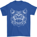 A Shiba Dog Drawing Mens T-Shirt 100% Cotton Royal Blue