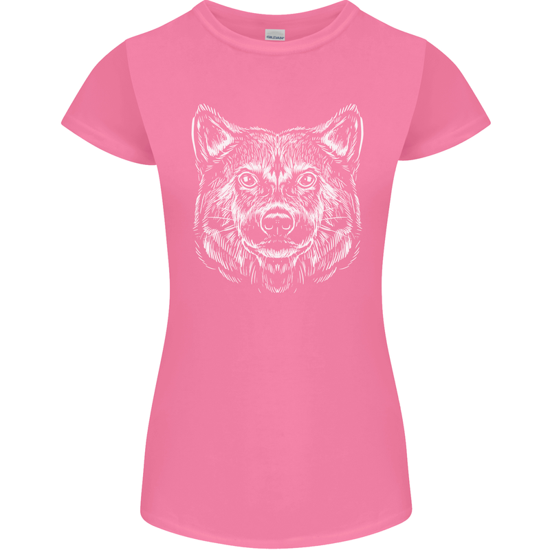 A Shiba Dog Drawing Womens Petite Cut T-Shirt Azalea