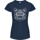 A Shiba Dog Drawing Womens Petite Cut T-Shirt Navy Blue