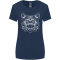 A Shiba Dog Drawing Womens Wider Cut T-Shirt Navy Blue
