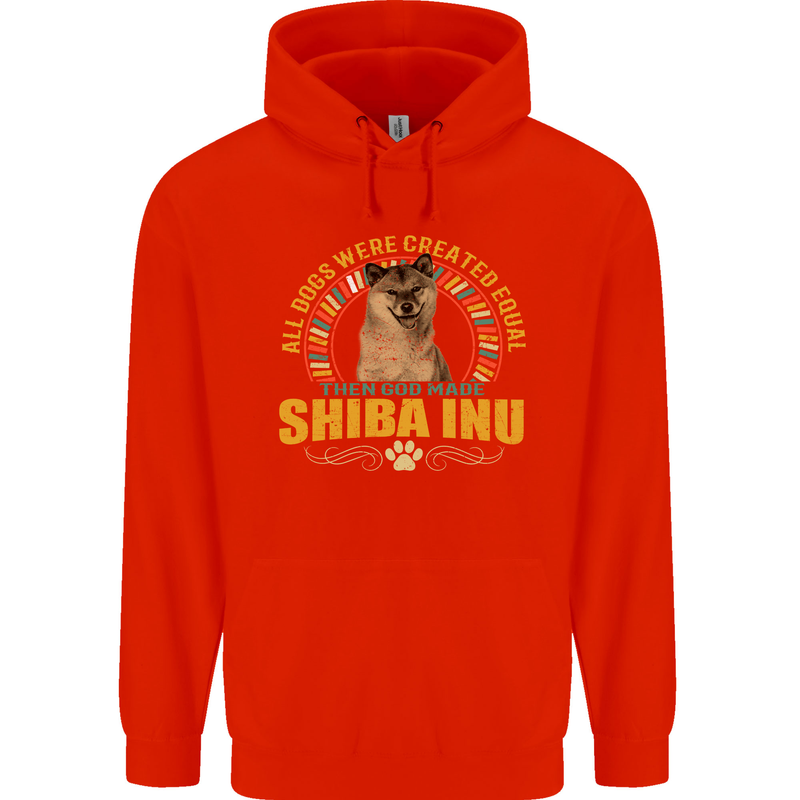 A Shiba Inu Dog Childrens Kids Hoodie Bright Red