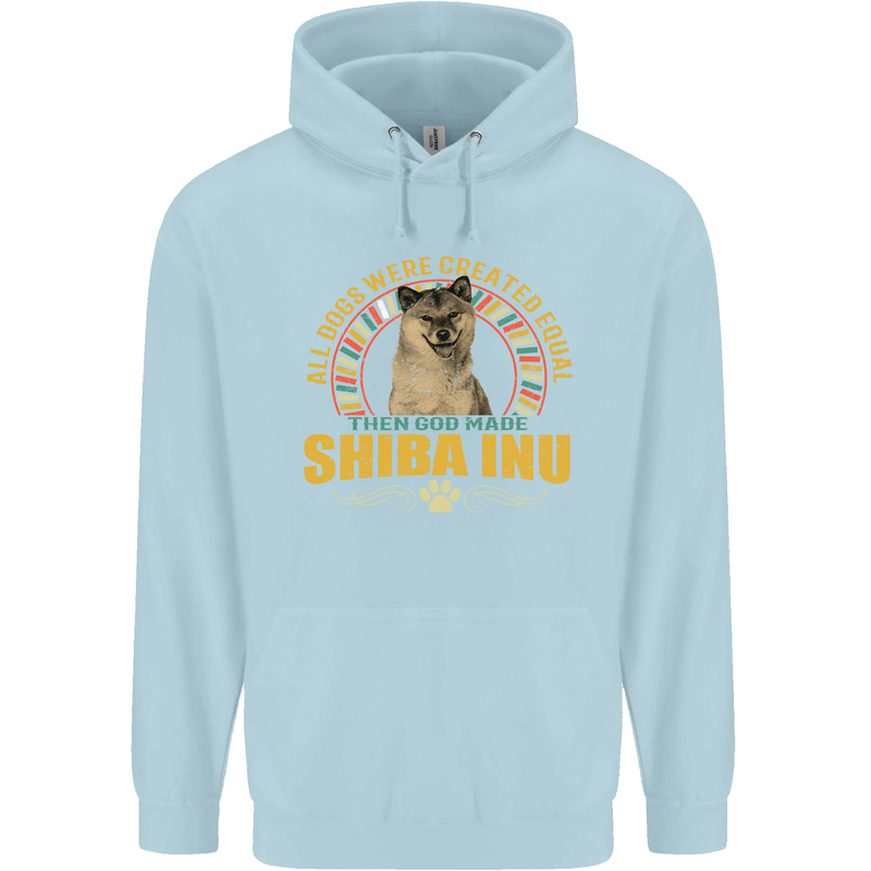 A Shiba Inu Dog Childrens Kids Hoodie Light Blue